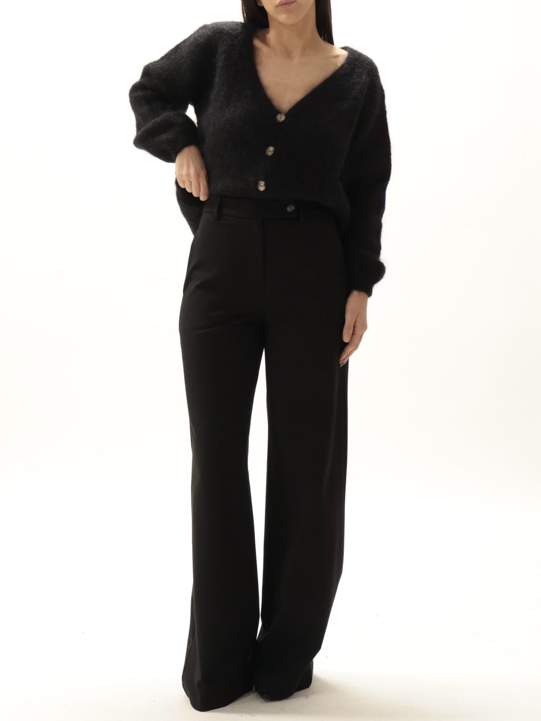 Pantalone sartoriale punto milano nero