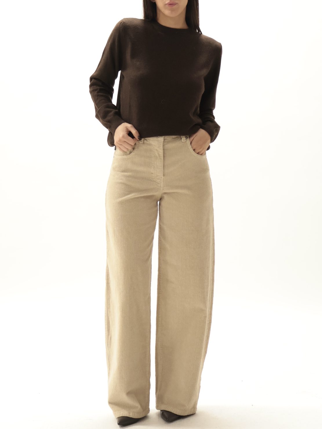Pantalone Bella velluto beige