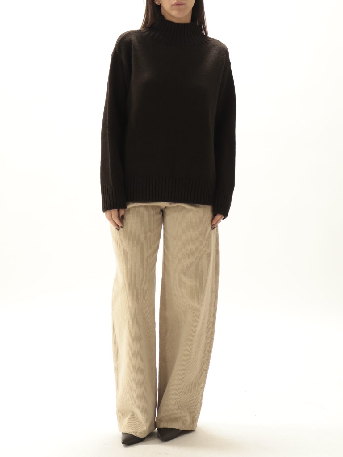 Maglione collo cratere moro