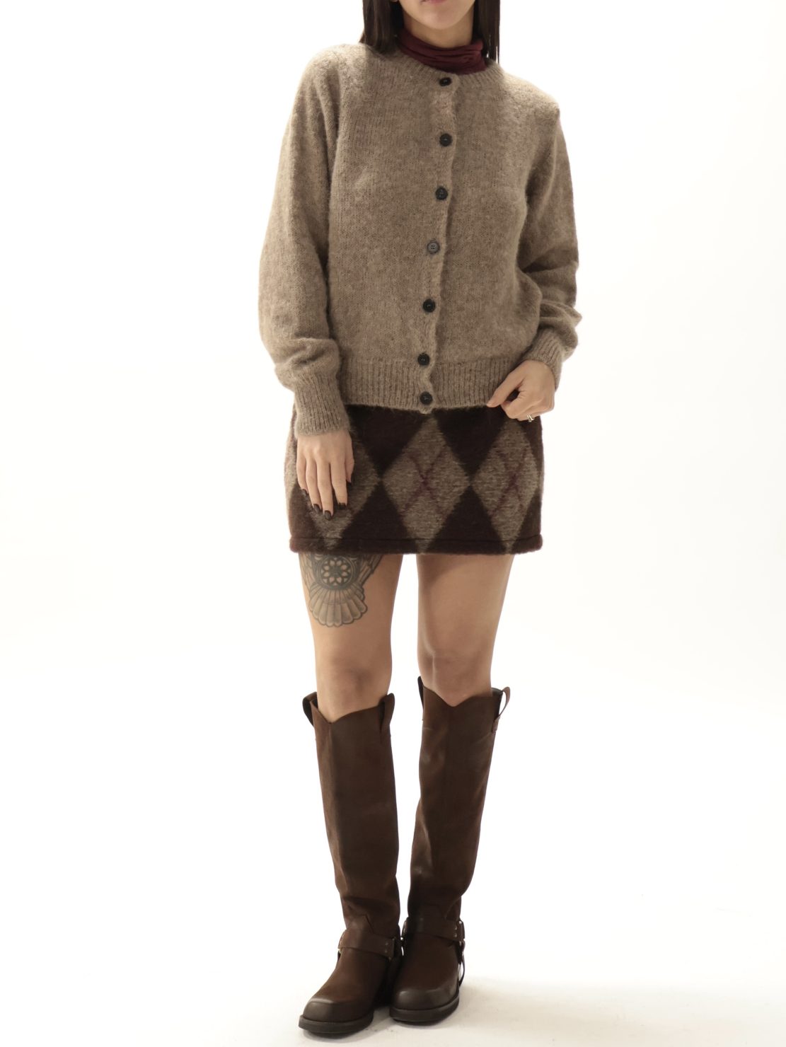 Cardigan bottoni beige