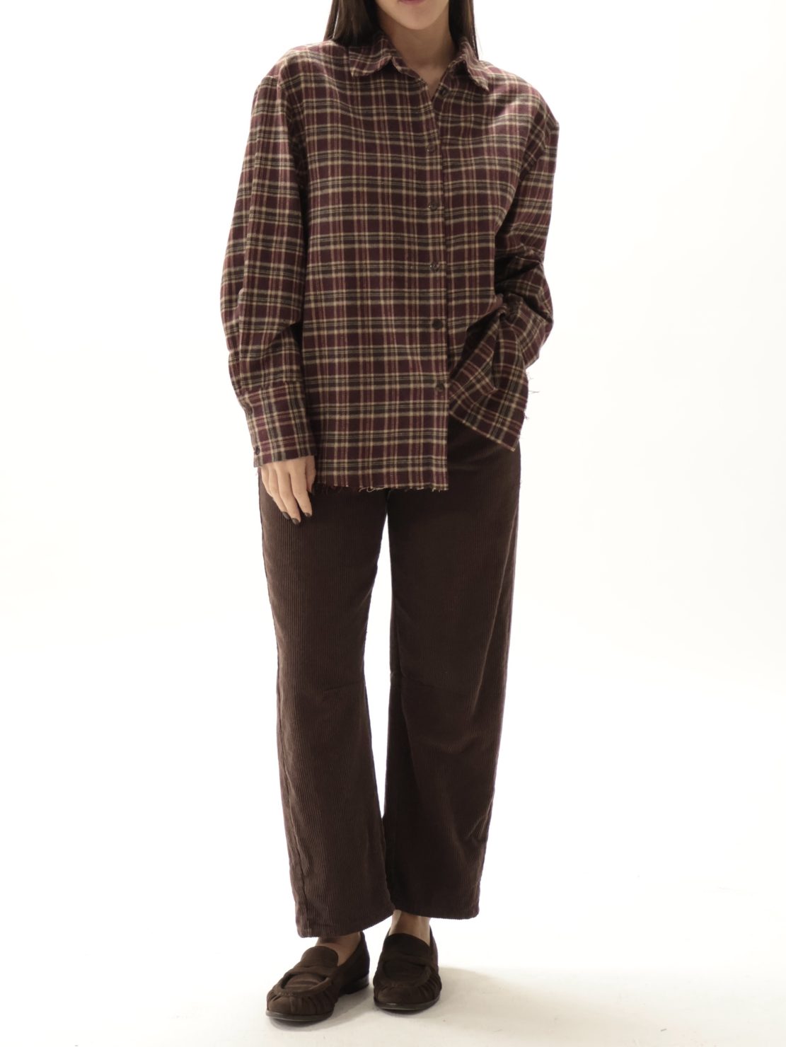 Camicia quadro bordeaux/moro