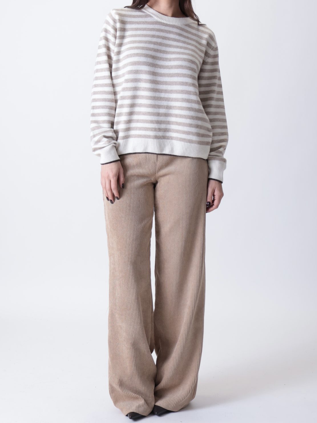 Pullover riga panna/beige PREORDINE 17/11