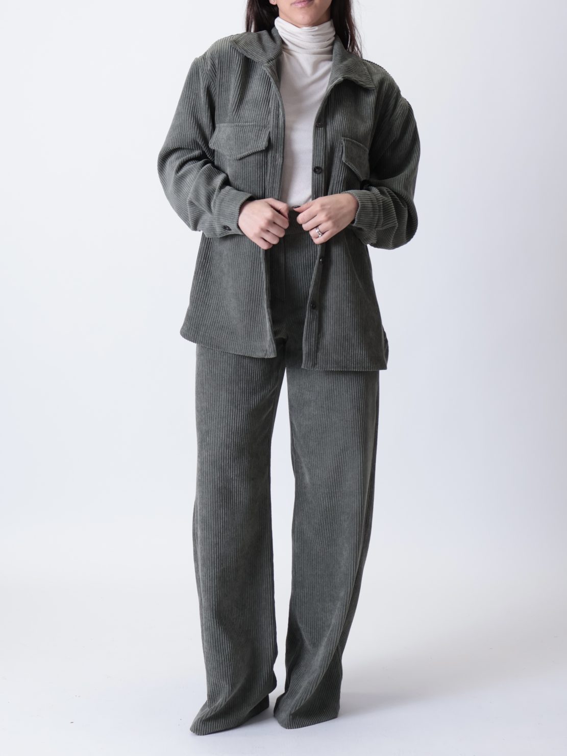 Camicia over  velluto militare