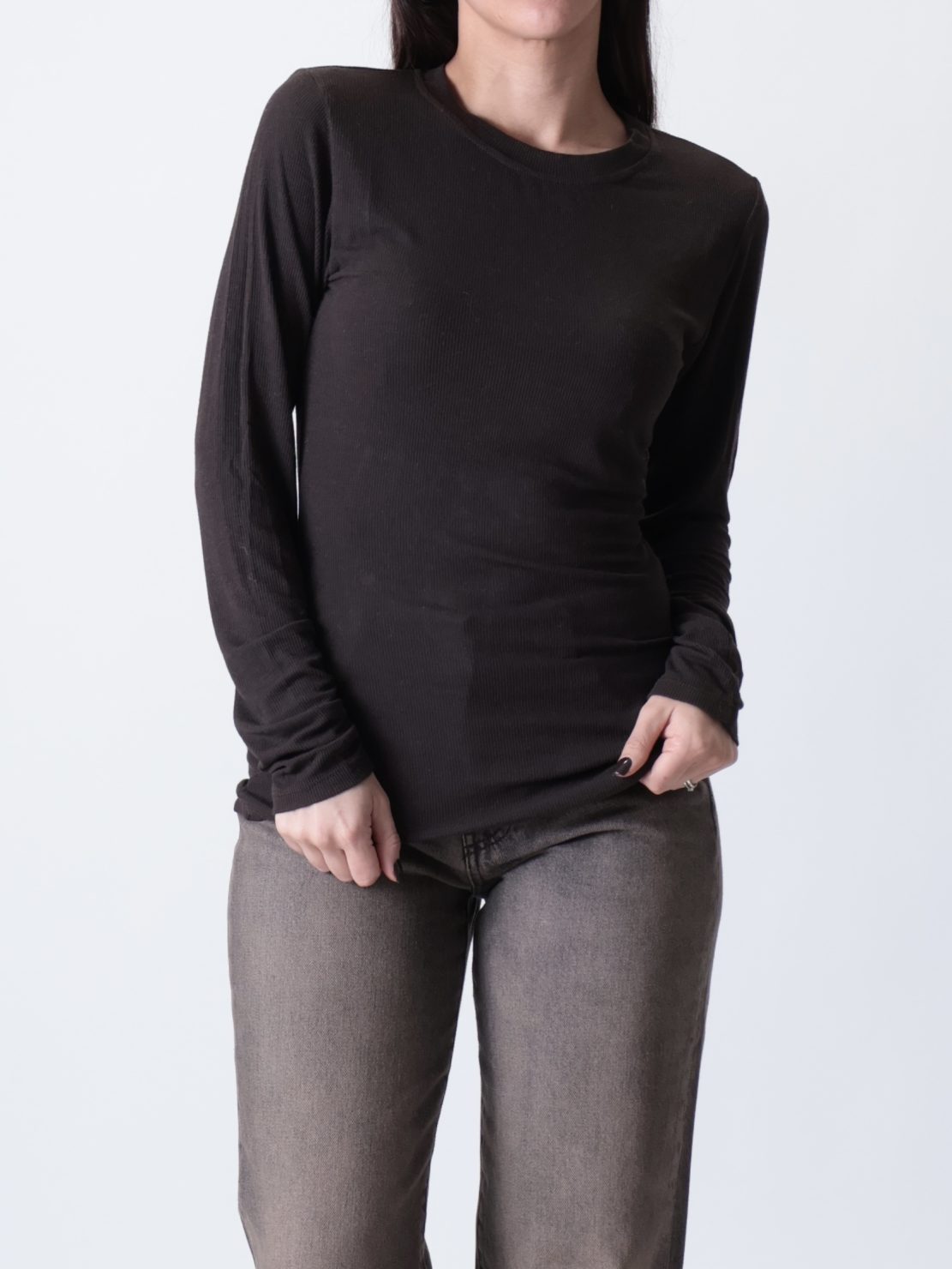 Maglia paricollo costine moro