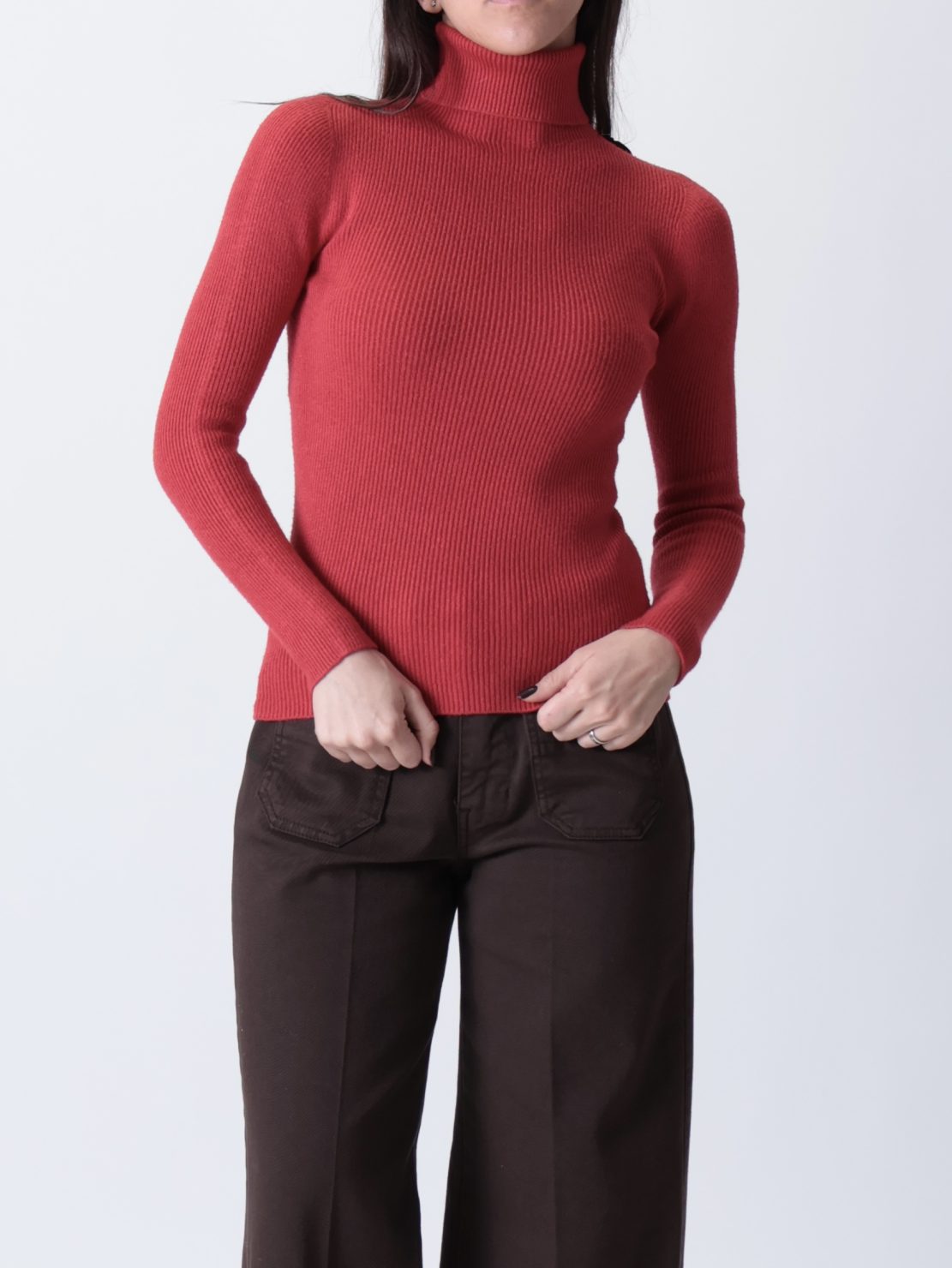 Dolcevita slim costine rosso