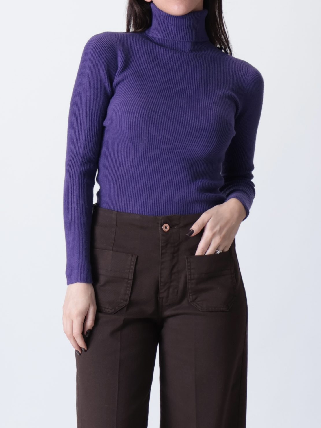 Dolcevita slim costine viola