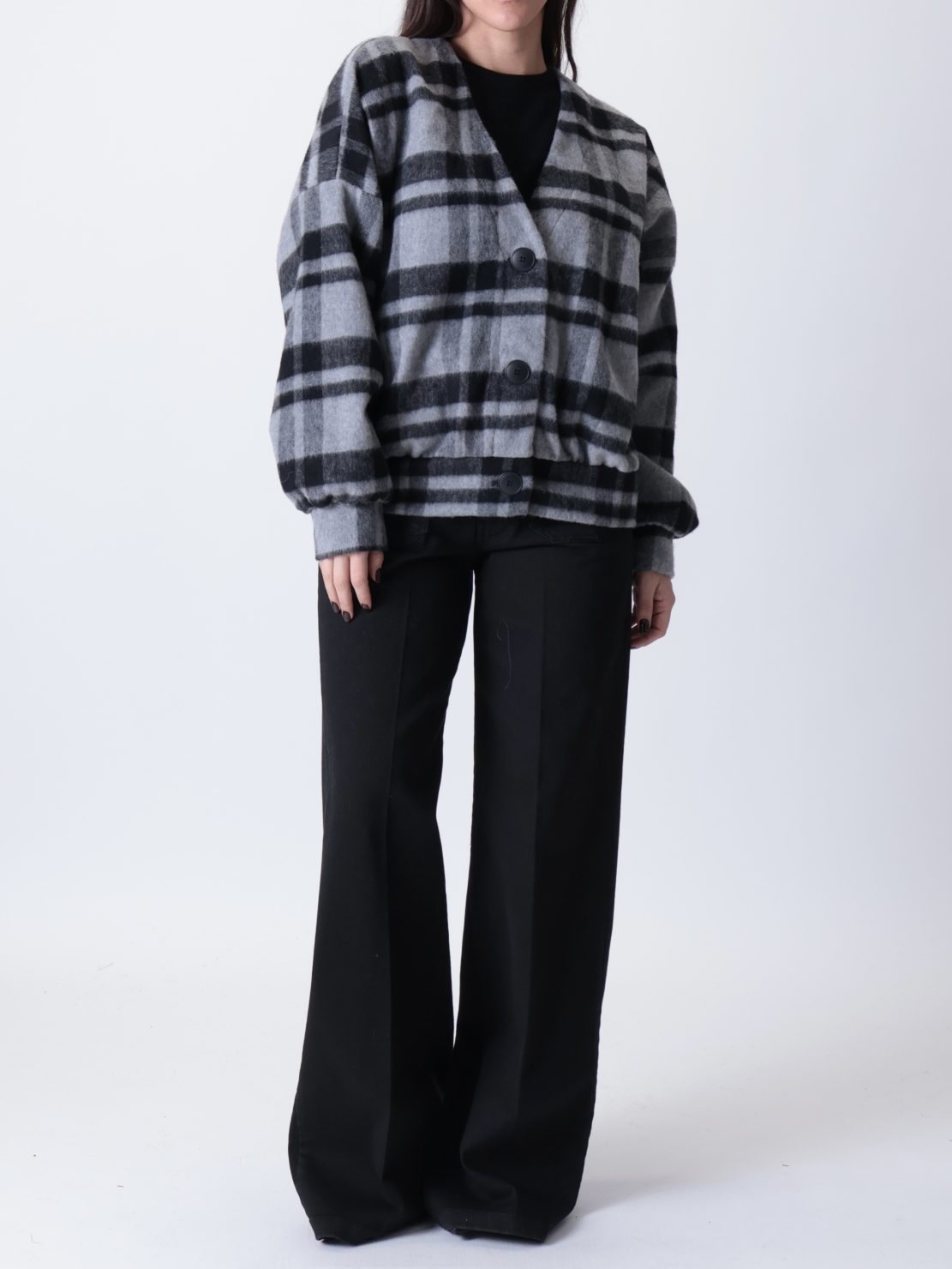 Cardigan bomber grigio/nero