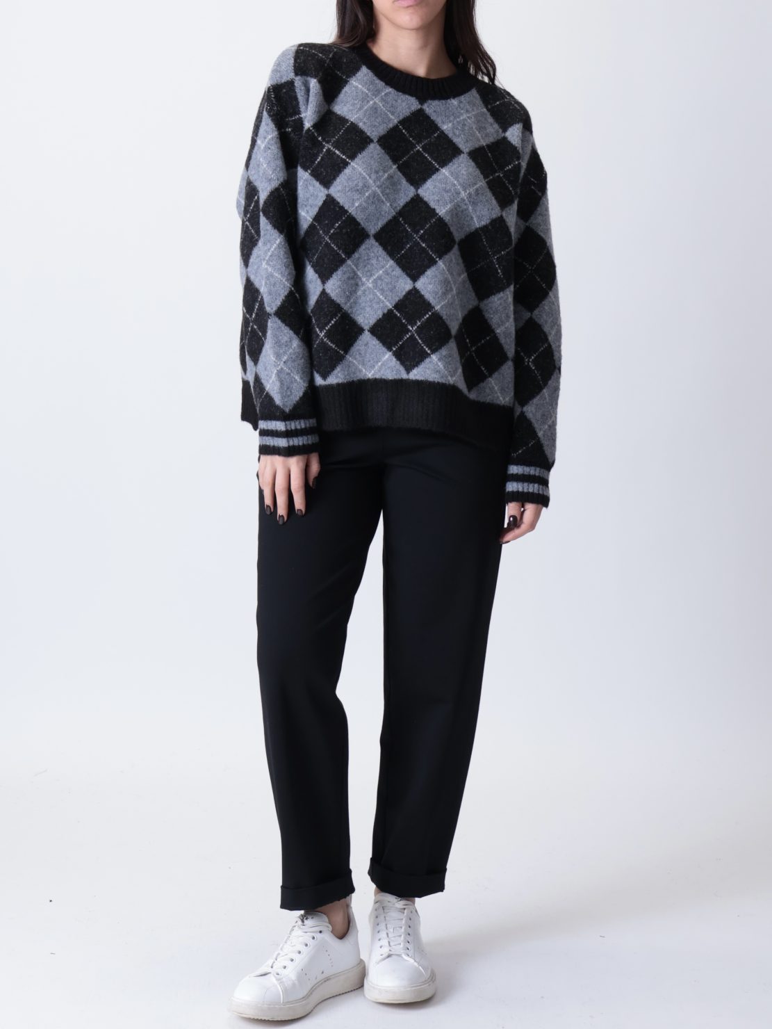 Maglione losanghe nero