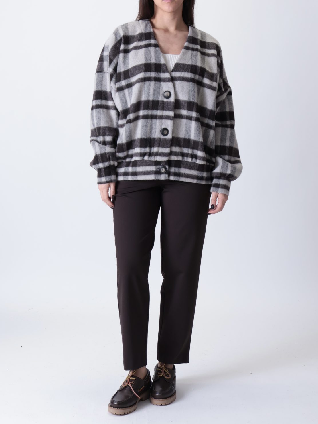 Cardigan bomber panna/moro