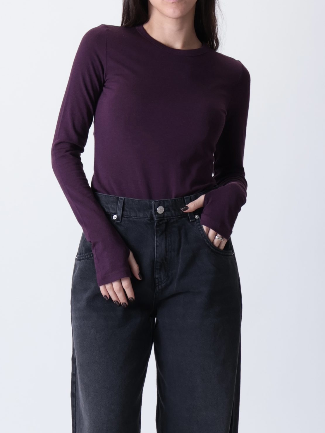 Maglia modal/lana viola