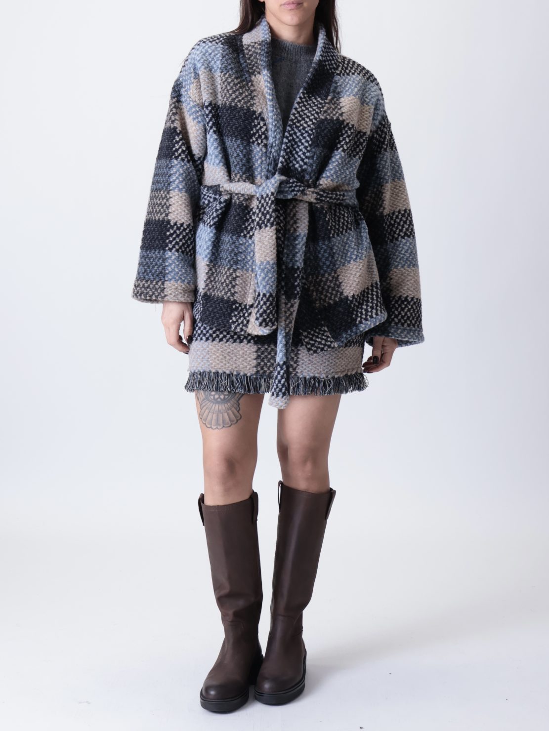 Cardigan fantasia blu