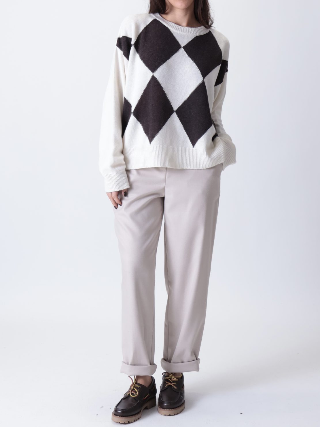 Pullover rombi Daniel panna/moro