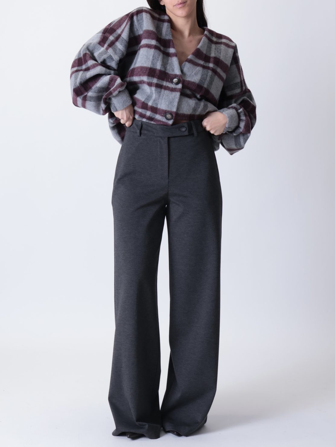 Pantalone sartoriale punto milano antracite