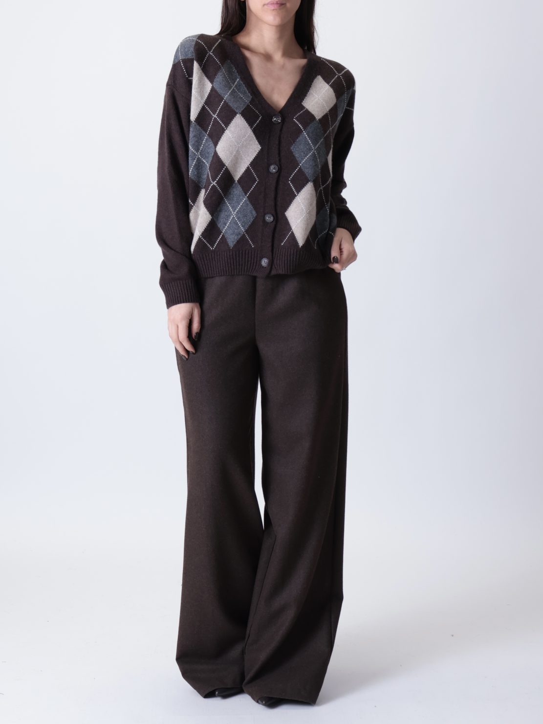 Cardigan rombi moro/antracite/beige PREORDINE 10/11