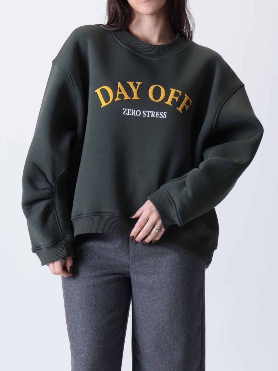 Felpa verde "day off zero stress"