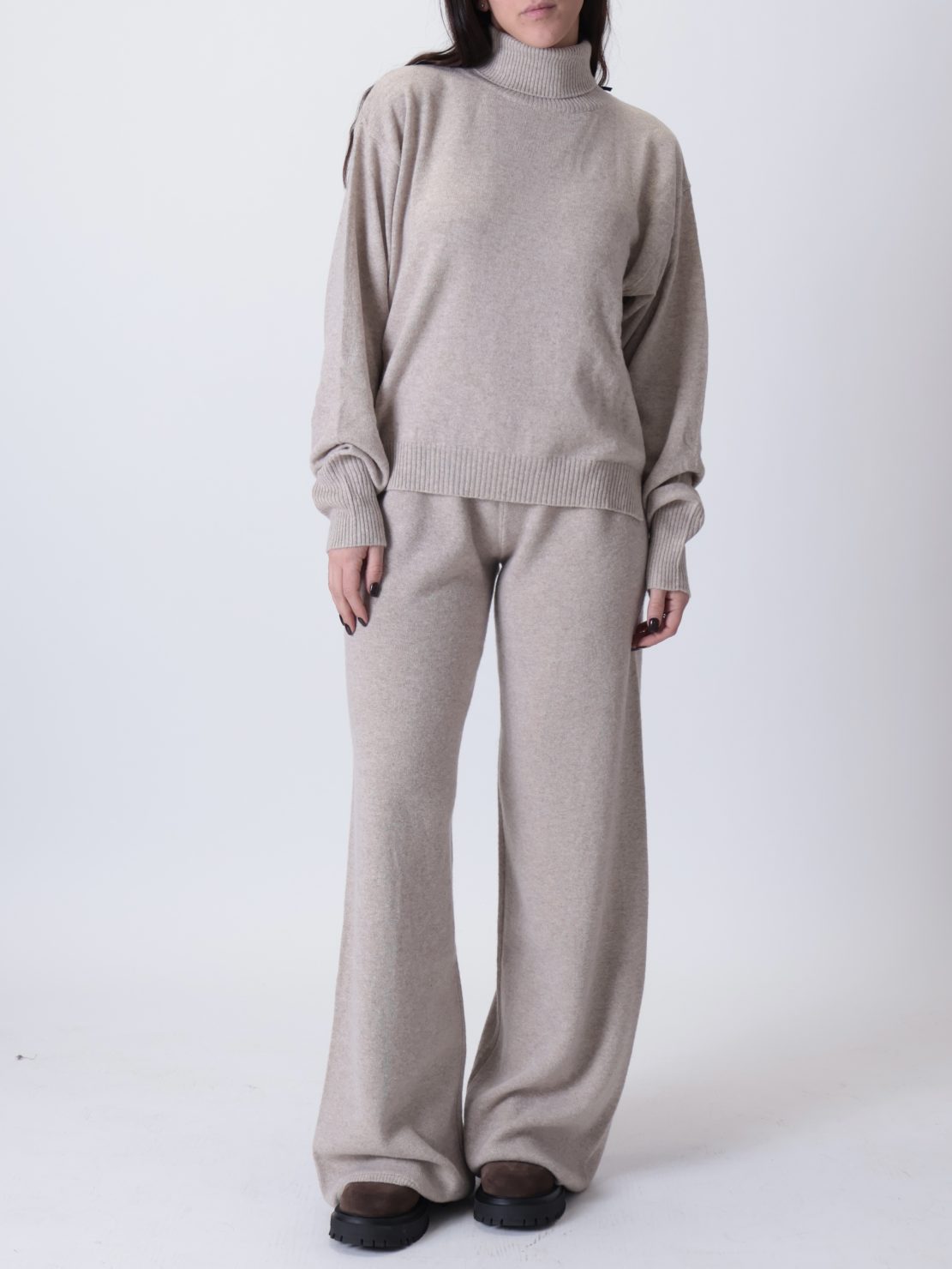 Dolcevita top manicotti beige