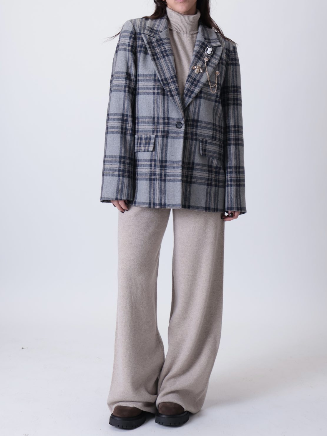 Giacca tartan spille blu/grigio (PREORDINE 14/11 TG. S)