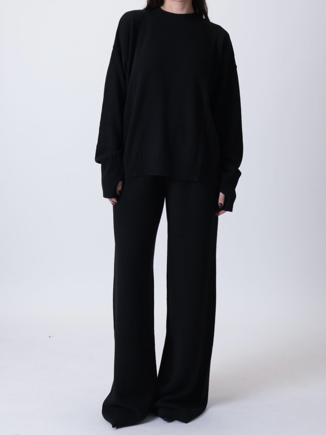 Pullover top manicotti nero