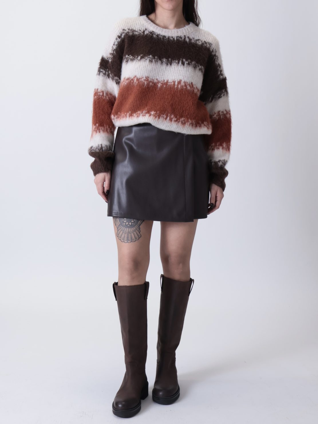 Gonna shorts ecopelle moro