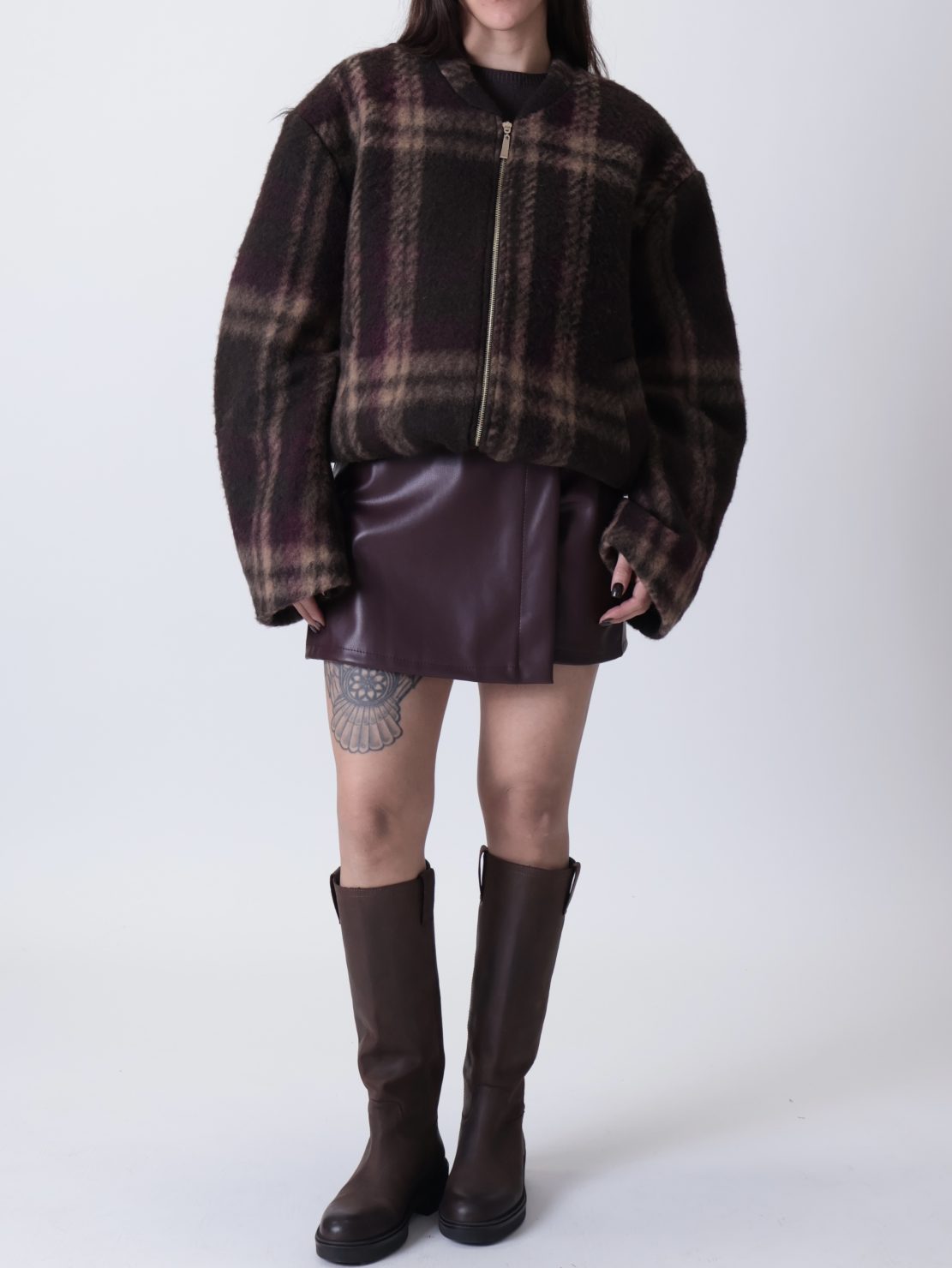 Bomber zip bordeaux/moro