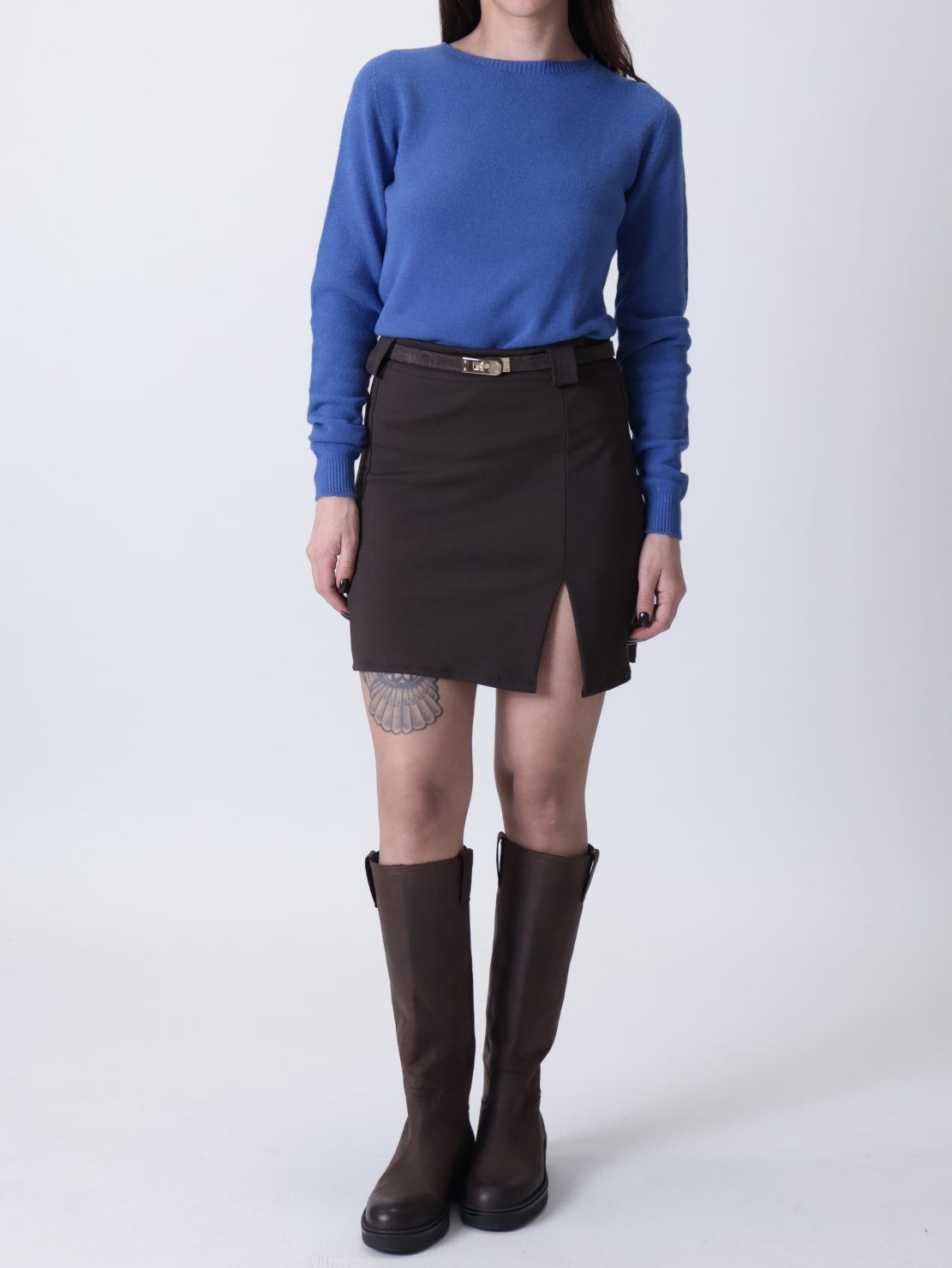 Minigonna punto milano cintura moro