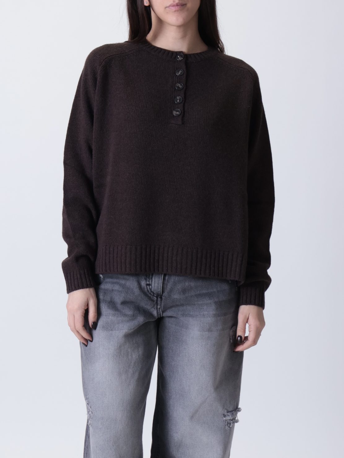 Maglione collo serafino moro