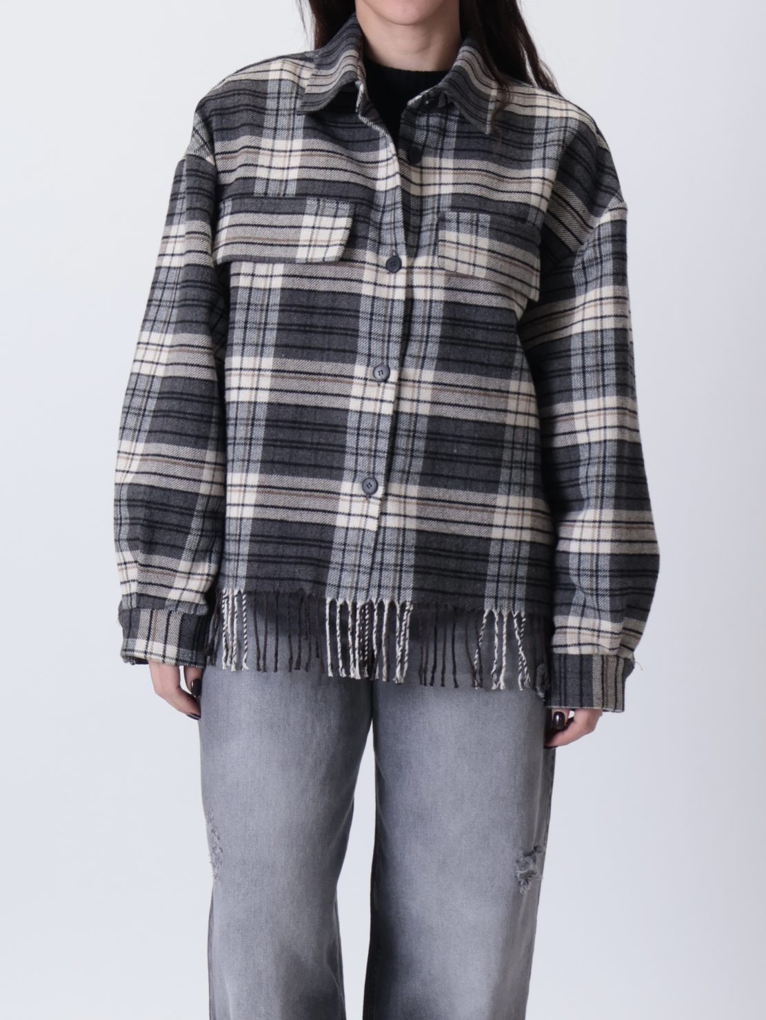 Camicia frange grigia