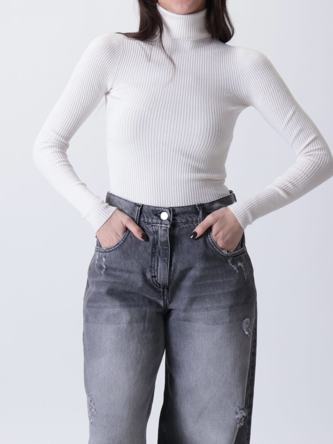 Dolcevita ciclista costine crema