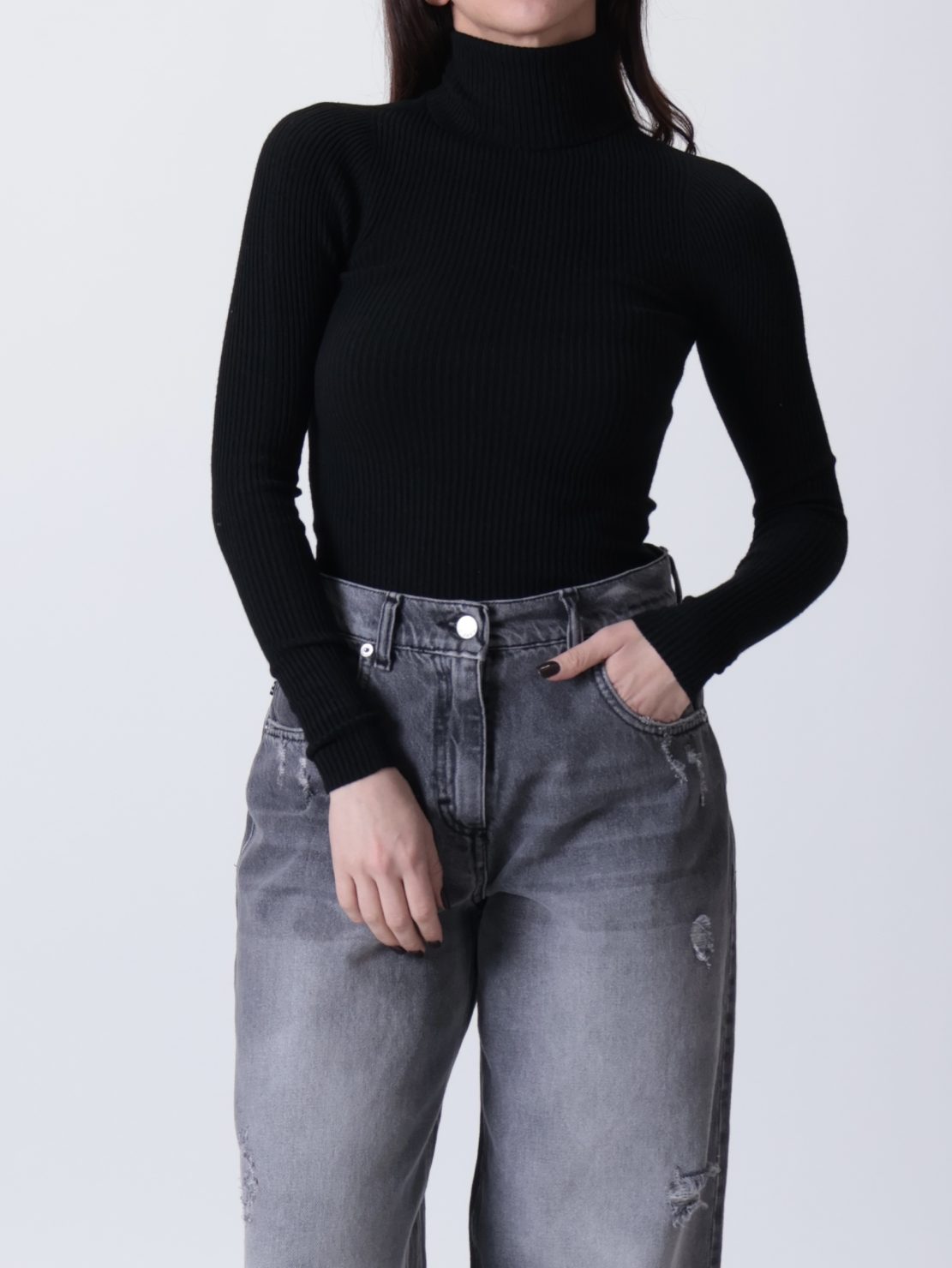 Dolcevita ciclista costine nero