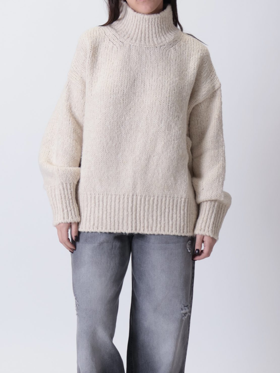 Pullover Chiara collo cratere burro