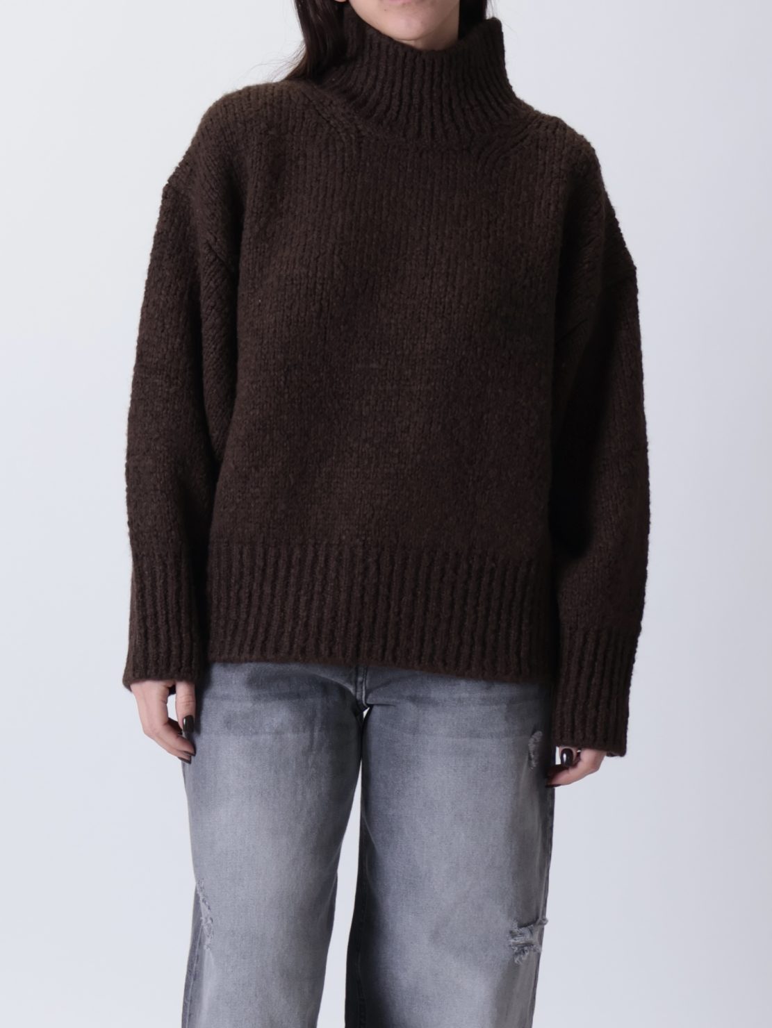 Pullover Chiara collo cratere moro