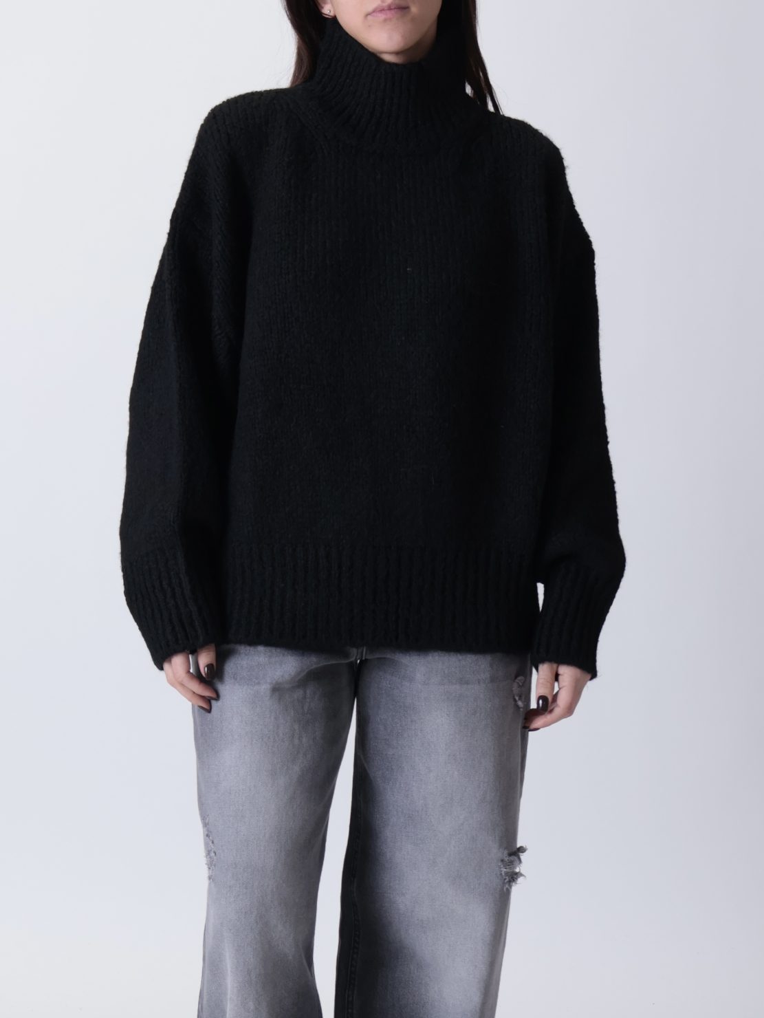 Pullover Chiara collo cratere nero