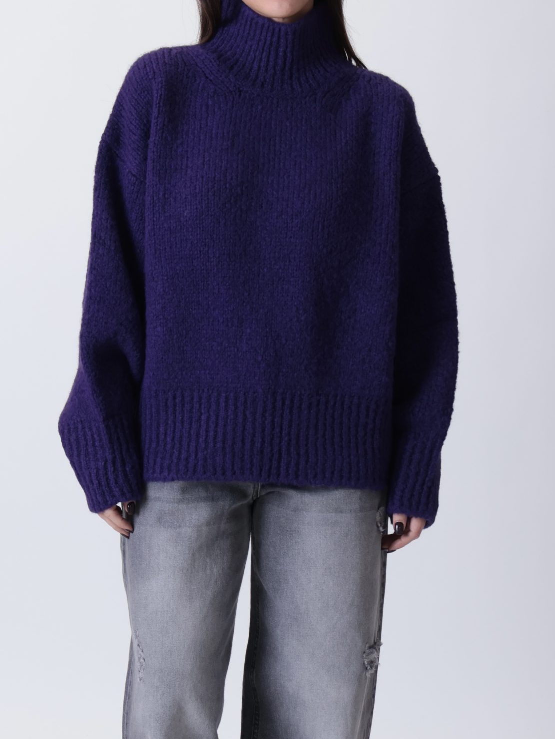 Pullover Chiara collo cratere viola
