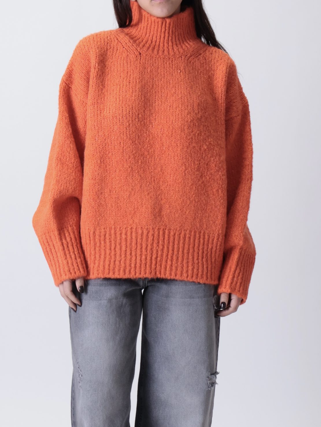 Pullover Chiara collo cratere arancione