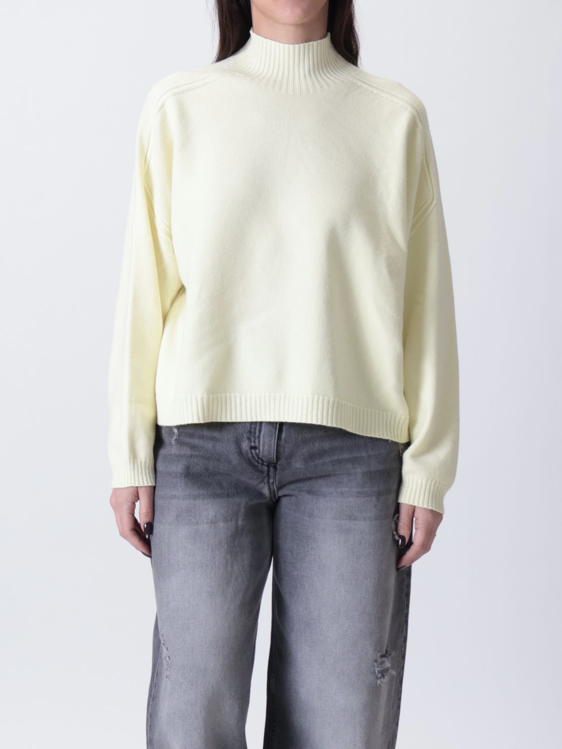 Maglione Giorgia collo cratere giallo pallido