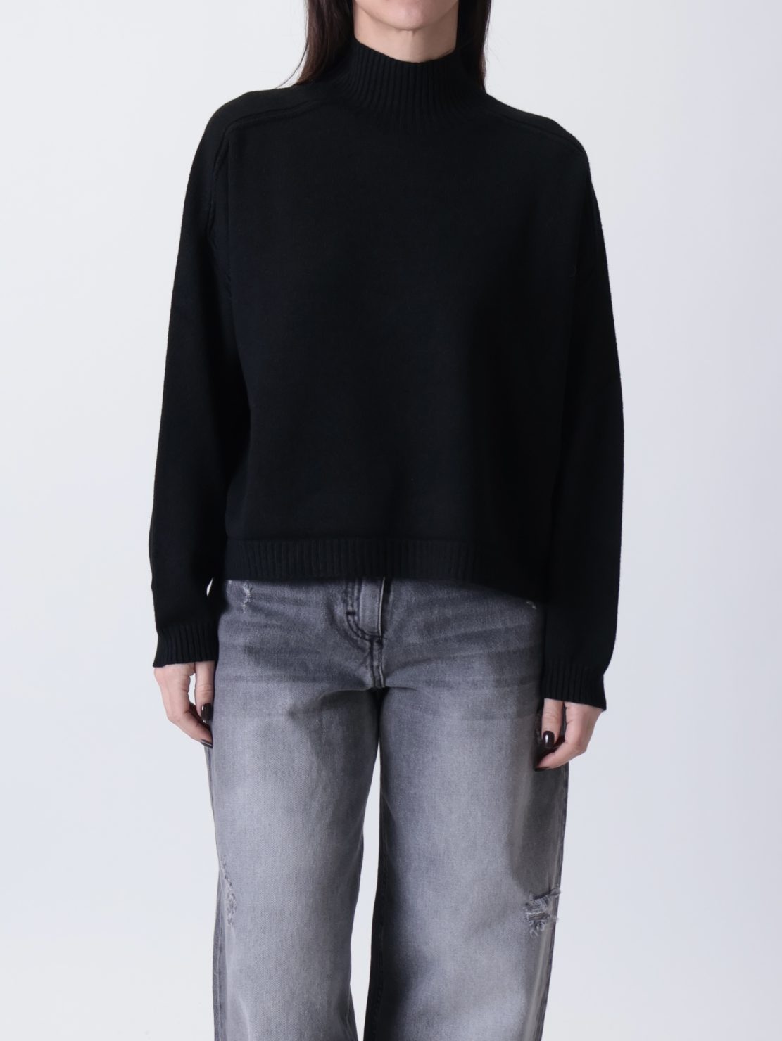 Maglione Giorgia collo cratere nero