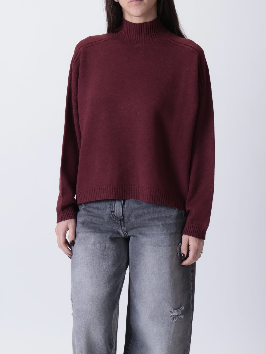 Maglione Giorgia collo cratere bordeaux