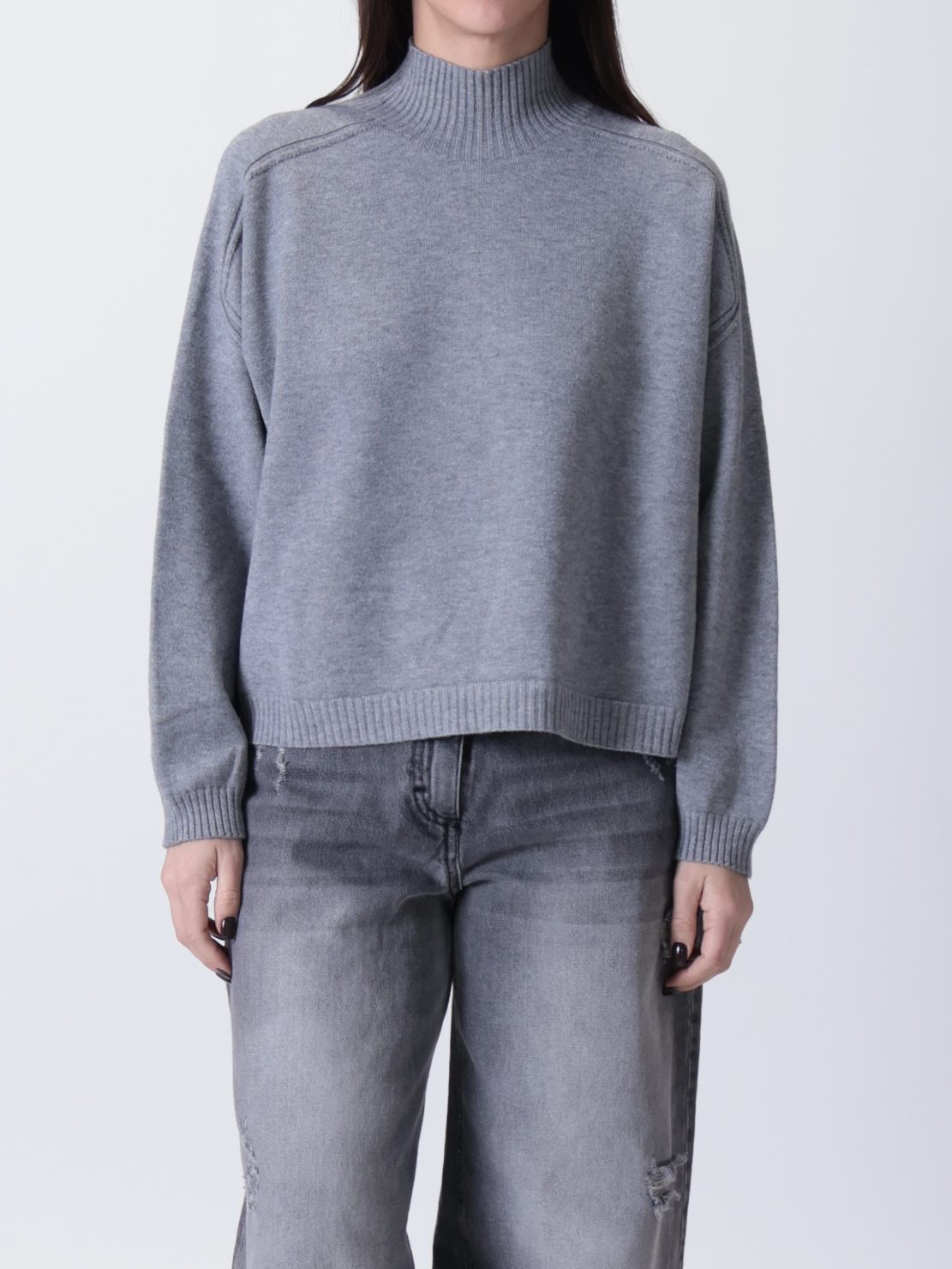 Maglione Giorgia collo cratere grigio