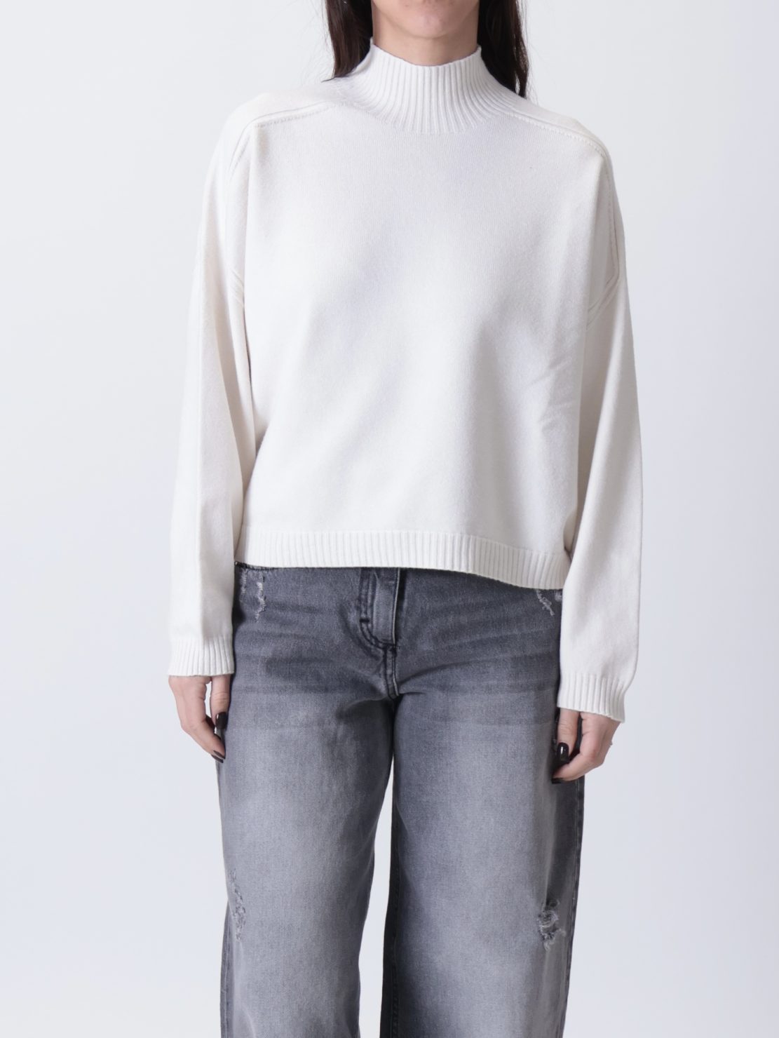 Maglione Giorgia collo cratere crema