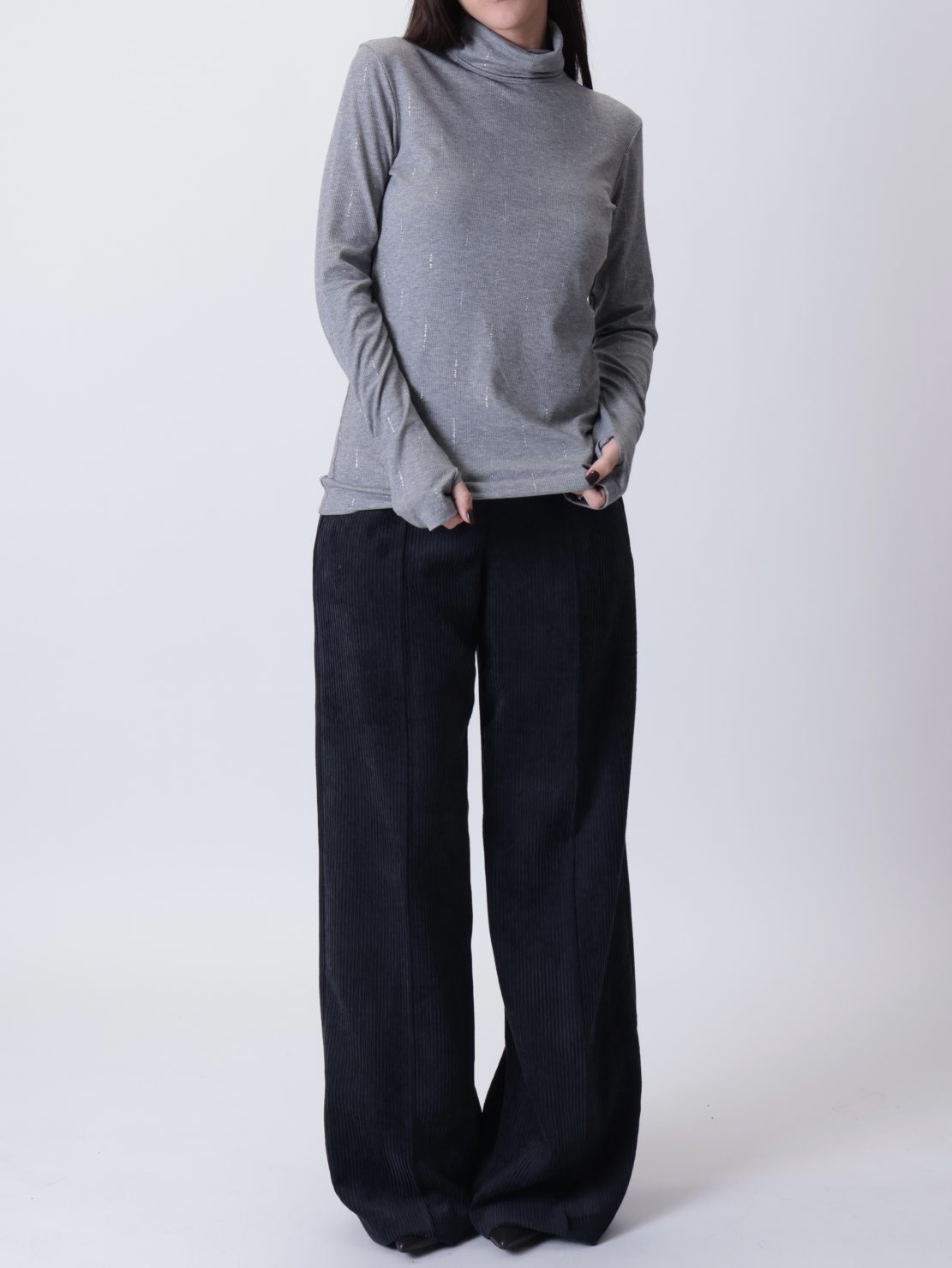 Dolcevita viscosa brillantini grigio