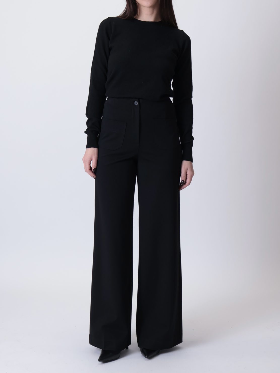 Pantalone punto Milano tasche nero