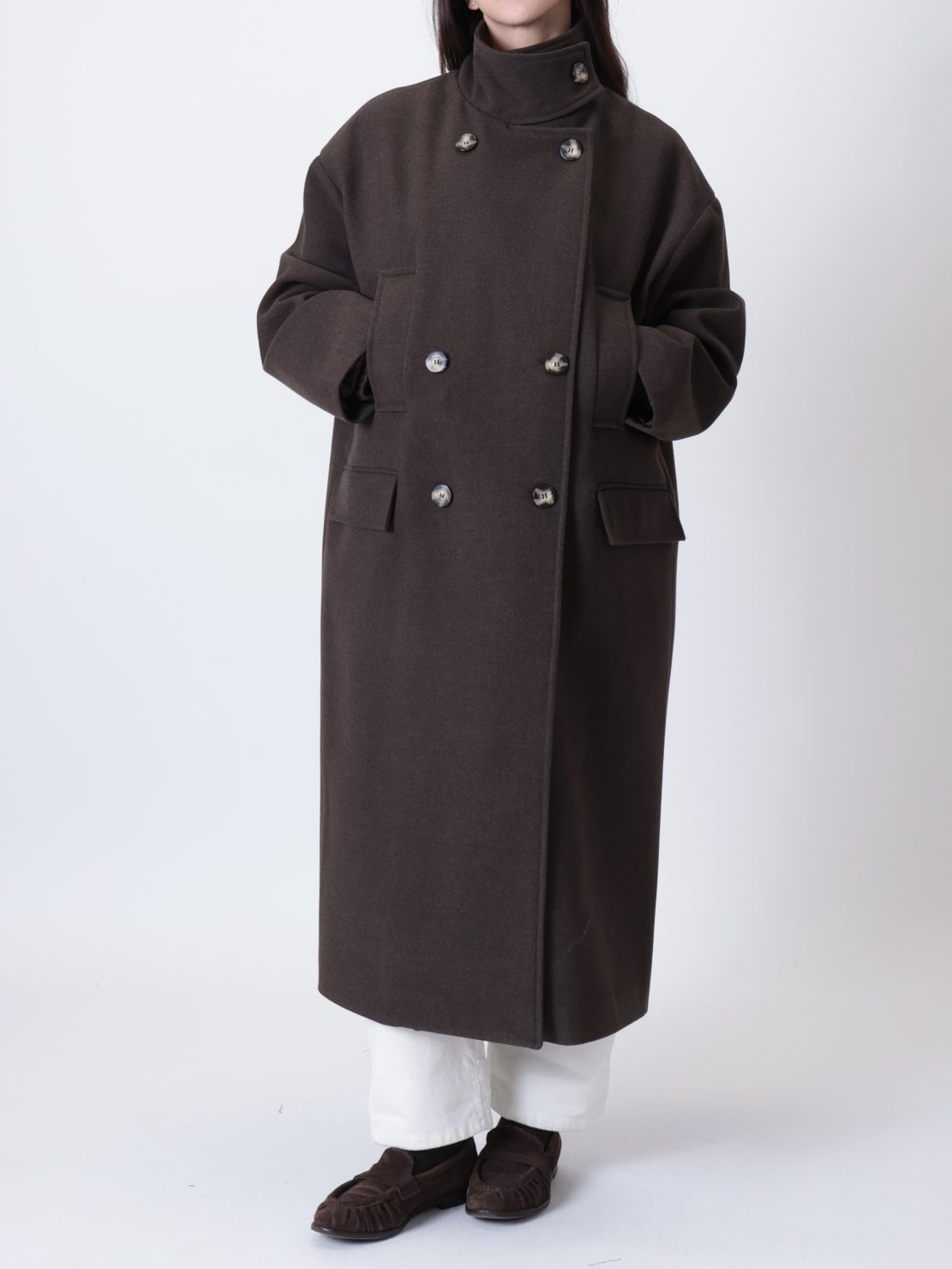 Cappotto collo alto moro