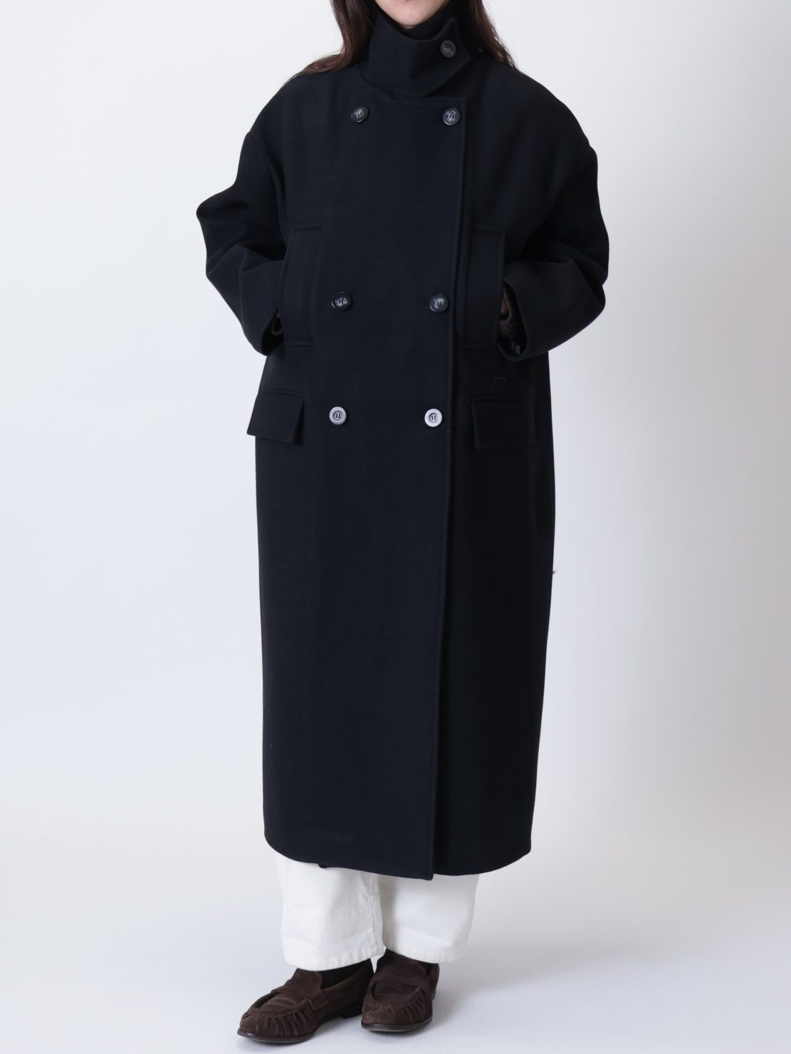 Cappotto collo alto nero