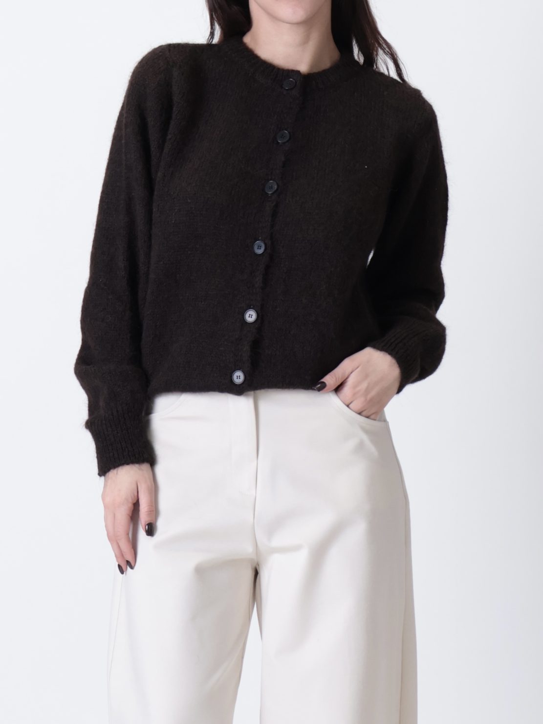 Cardigan bottoni moro