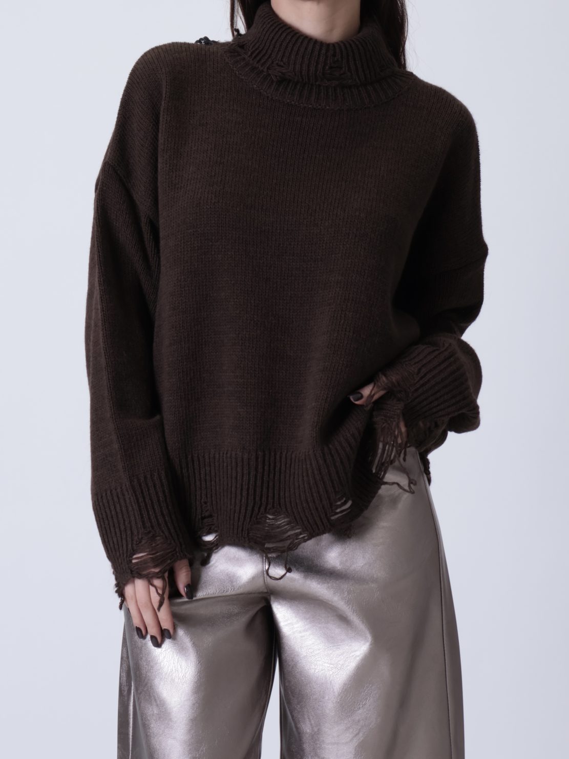 Lupetto strappi moro