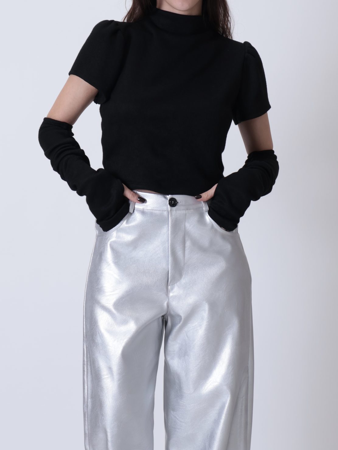 Lupetto manica corta con manicotti nero PREORDINE 24/11