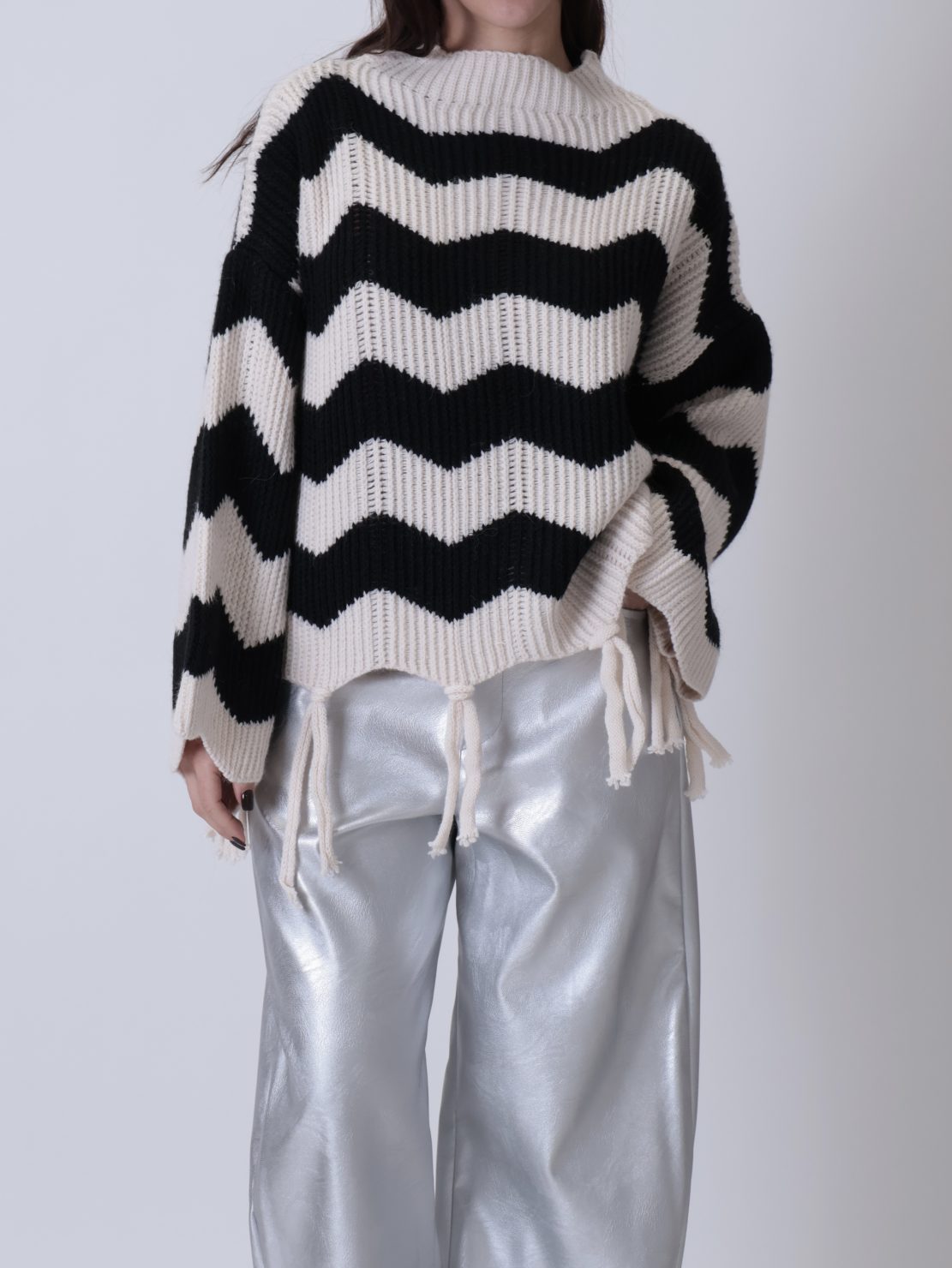 Maglione peneri nero/panna