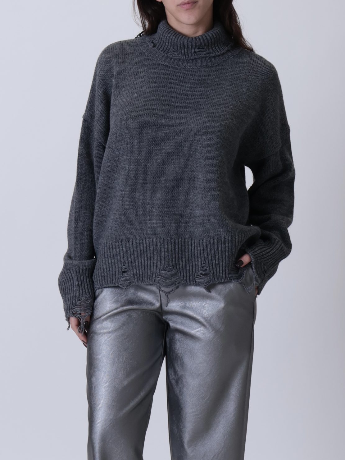 Lupetto strappi antracite