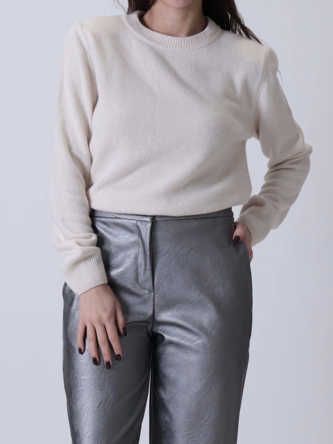 Maglione spalle imbottite panna