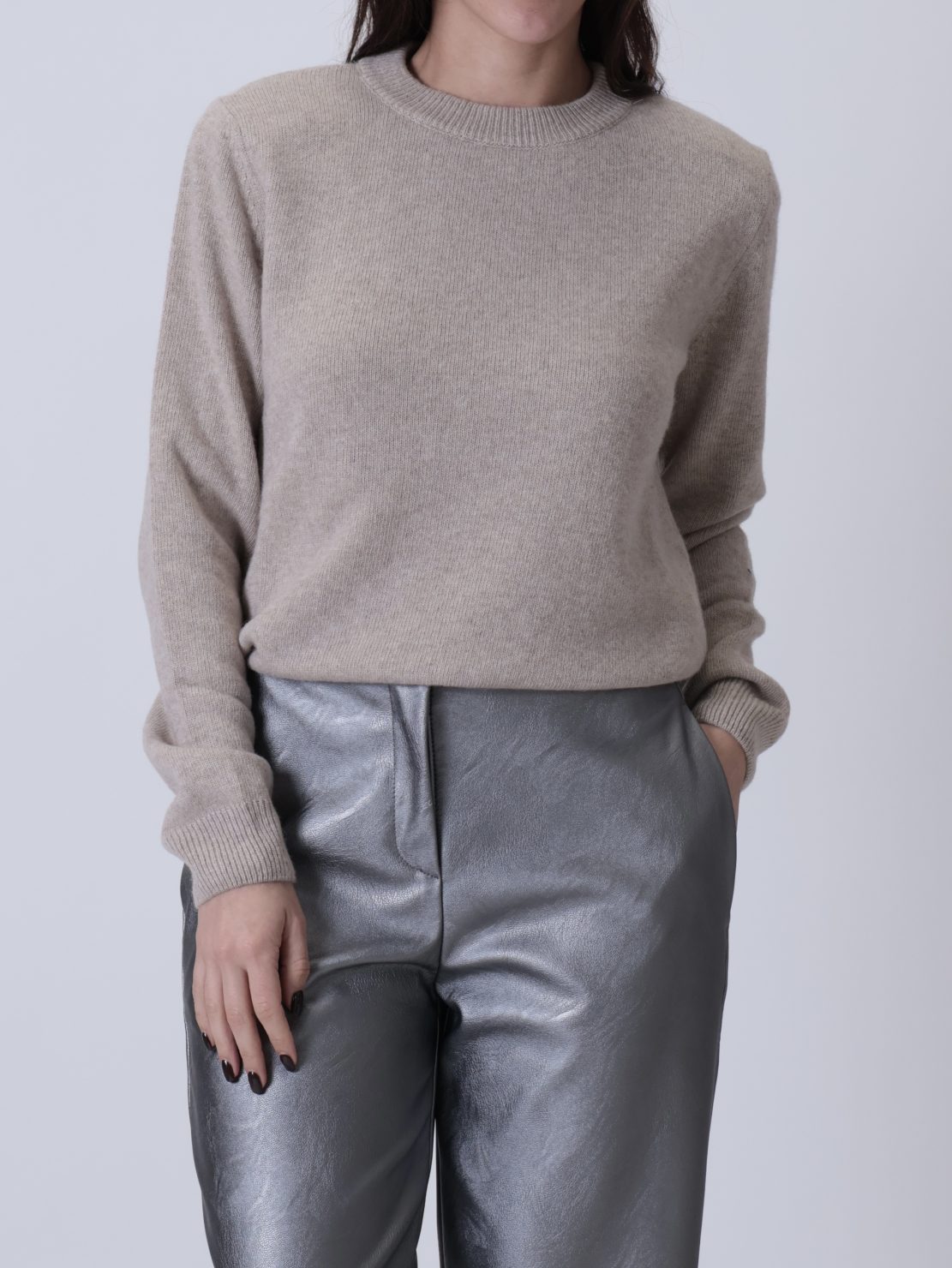 Maglione spalle imbottite sabbia